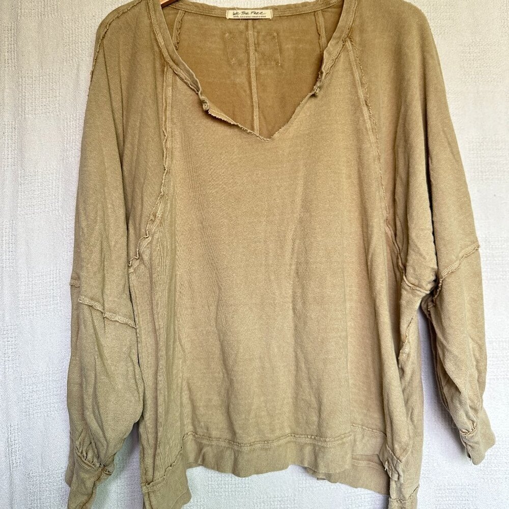 We The Free Oversized Brown Top Sz M - Picture 2 of 7